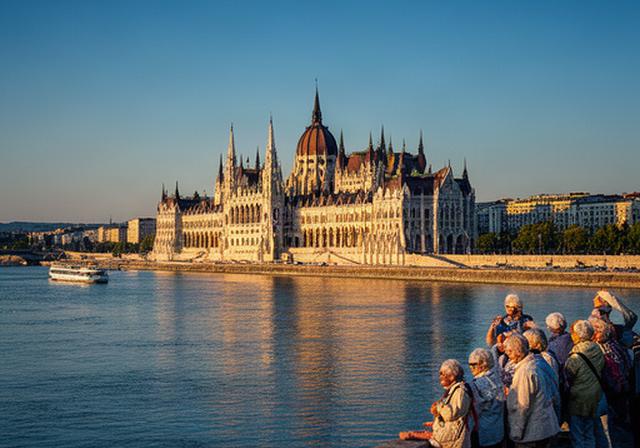 Parlamento de Budapest junto al Danubio durante un circuito cultural sénior